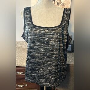 New NWT Coldwater Creek Lined Tank Top Shell Top Size 2X black, blue, white,gray